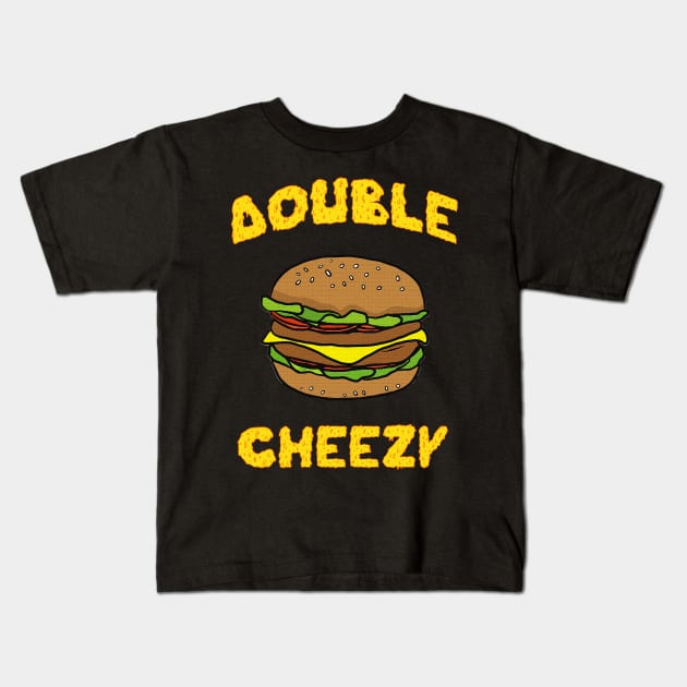 Double Cheezy Cheeseburger Kids T-Shirt by Barnyardy